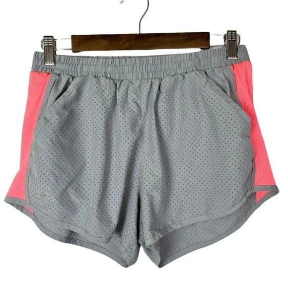 Under Armour Gray Mesh Neon Pink Athletic Shorts M - Picture 1 of 3